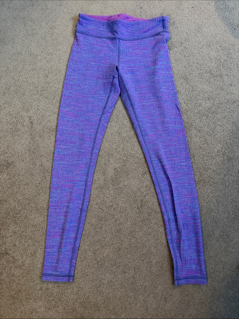 Ivivva Girls Purple Space-Dye Performance Leggings
